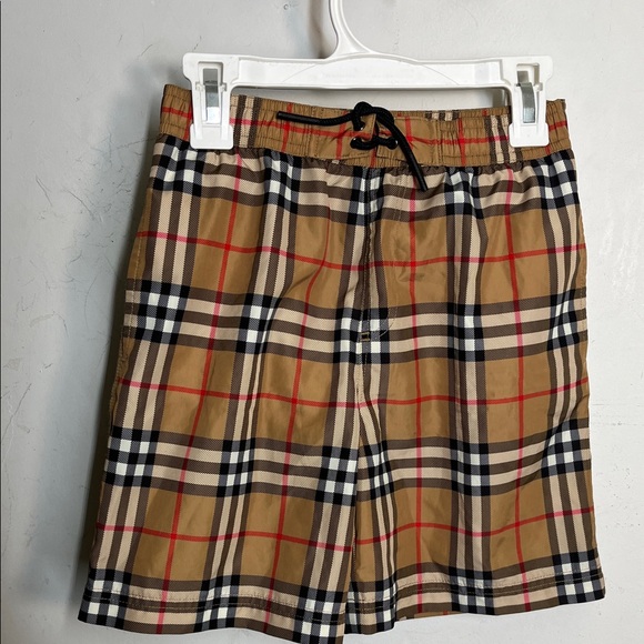 Burberry Other - Burberry Kids Tan and Black Plaid Swim Trunks